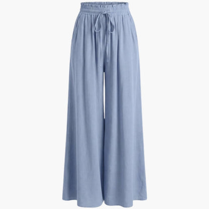 Women's Palazzo Pants Elastic Waist Black - Vonnera