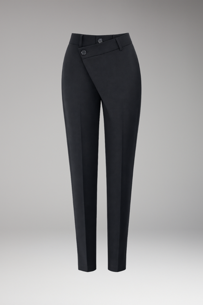 Women's Slim Leg Pants Asymmetric Waistband - Vonnera