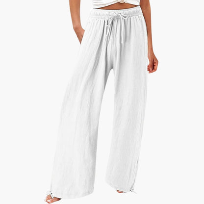 Women's Elastic Waist Pants with Side Pockets