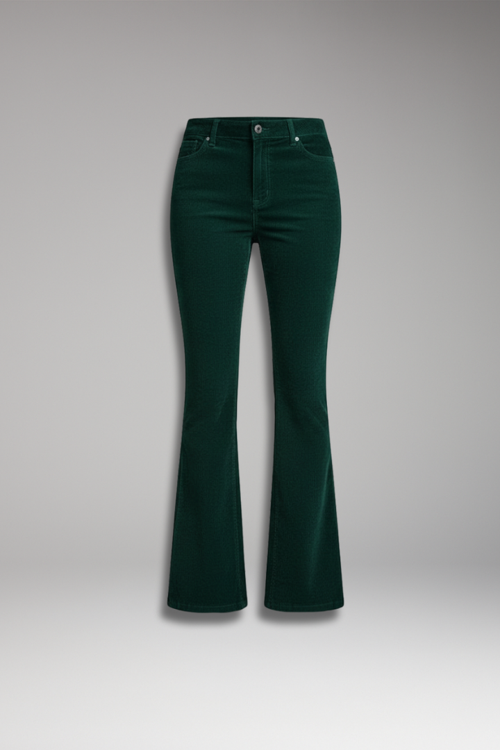 Women's Flared Ribbed Pants - Vonnera
