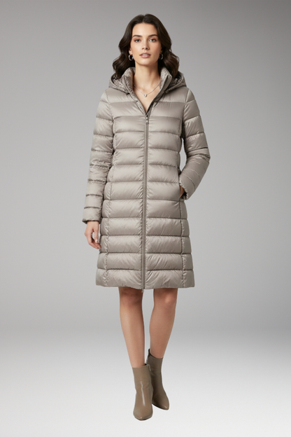 Women's Hooded Parka Waterproof Front Zip Jacket