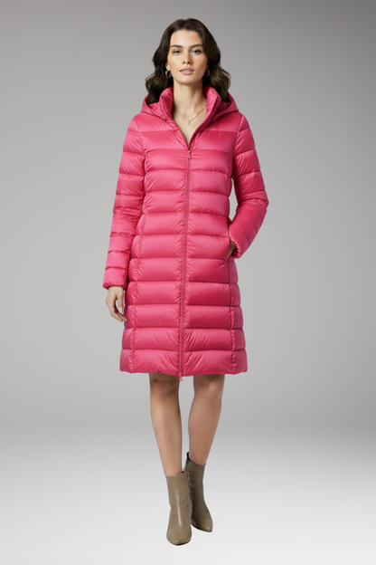 Women's Hooded Parka Waterproof Front Zip Jacket