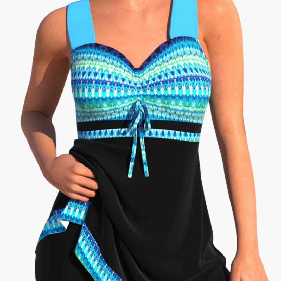Women's Patchwork Tankini Swimsuit Set - Vonnera