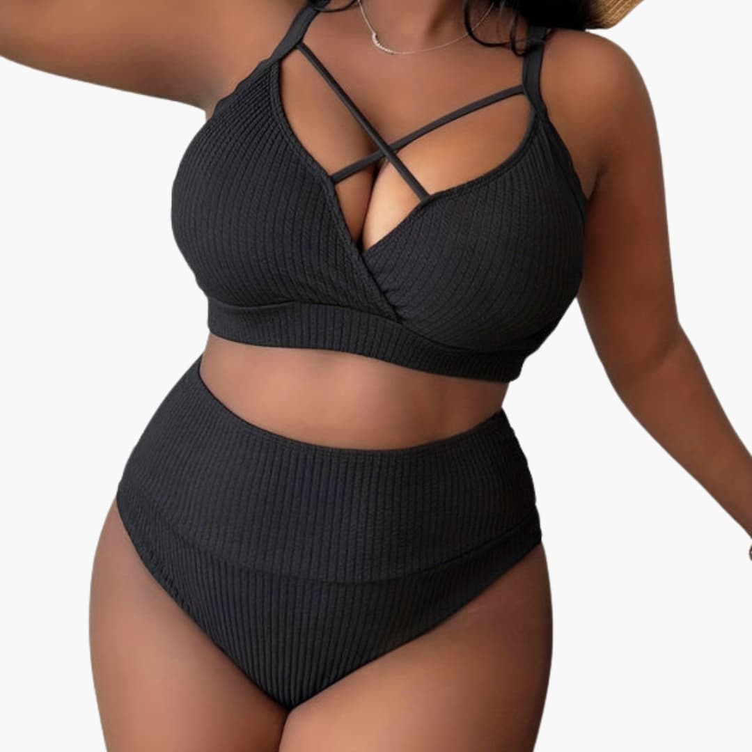 Women's Plus Size High Waisted Bikini Set - Vonnera