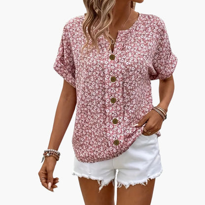 Women's Long Sleeve Blouse Loose Fit Printed Shirt