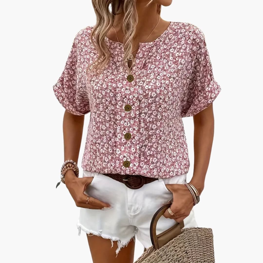 Women's Long Sleeve Blouse Loose Fit Printed Shirt