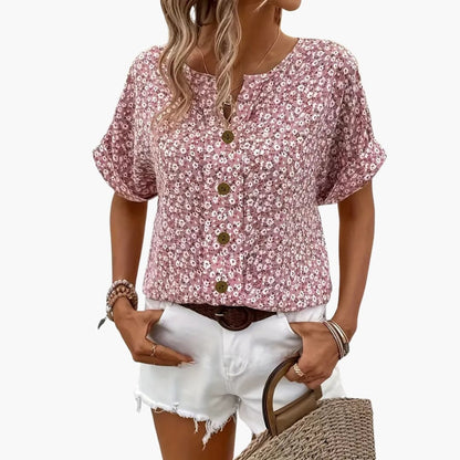 Women's Long Sleeve Blouse Loose Fit Printed Shirt