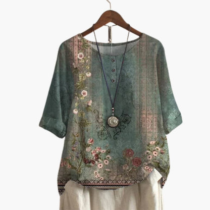 Women's Long Sleeve Blouse Loose Fit Printed - Vonnera