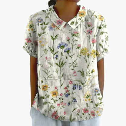 Women's Long Sleeve Blouse Loose Fit Printed Button Down Shirt