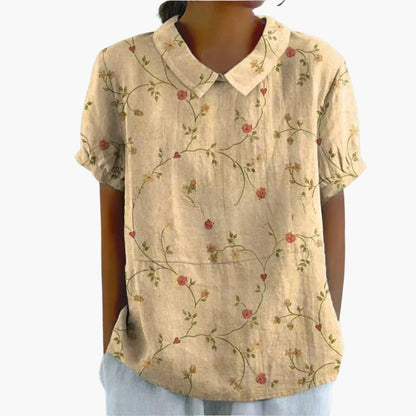 Women's Long Sleeve Blouse Loose Fit Printed Button Down Shirt