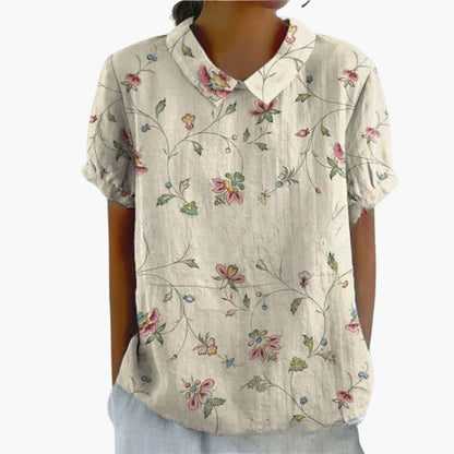 Women's Long Sleeve Blouse Loose Fit Printed Button Down Shirt