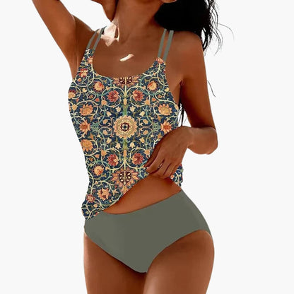 Women's Tankini Swimsuit Set Printed Removable Cups