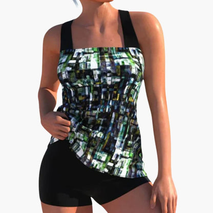 Women's Printed Tankini Swimsuit and Shorts - Vonnera