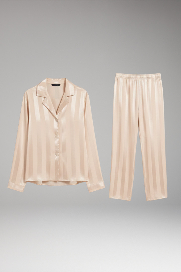 Women's Pyjama Set Button Shirt Straight Trousers - Vonnera