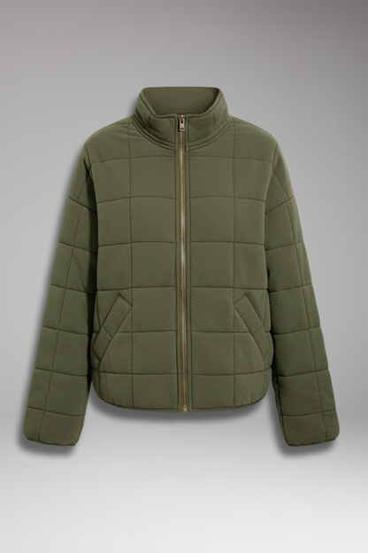 Women's Quilted Zip Jacket High Collar - Vonnera
