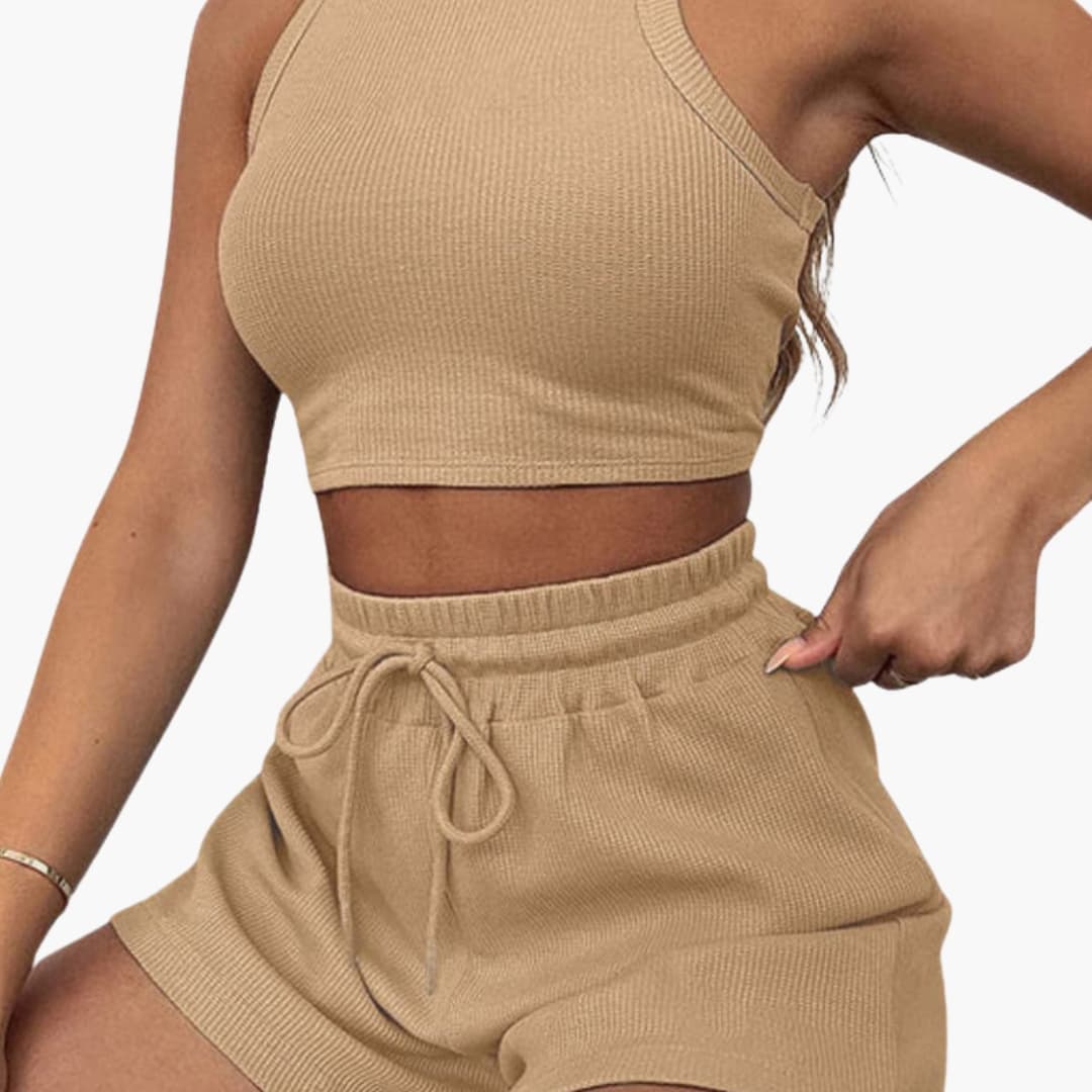 Women's Two-Piece Racerback And Shorts Set - Vonnera