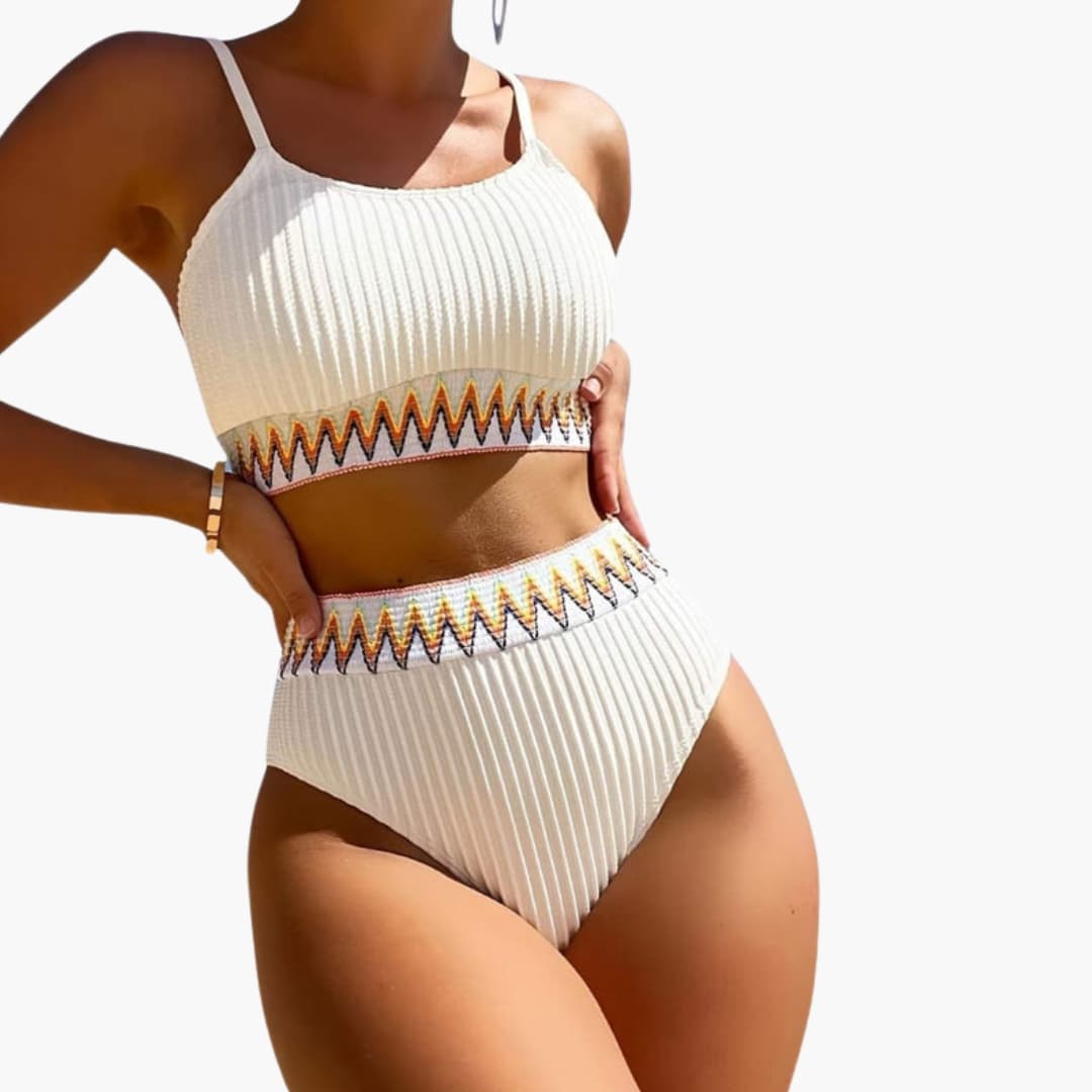 Women's High-Waisted Bikini Set Padded Crop - Vonnera