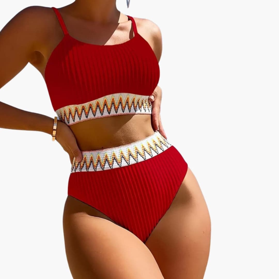 Women's High-Waisted Bikini Set Padded Crop