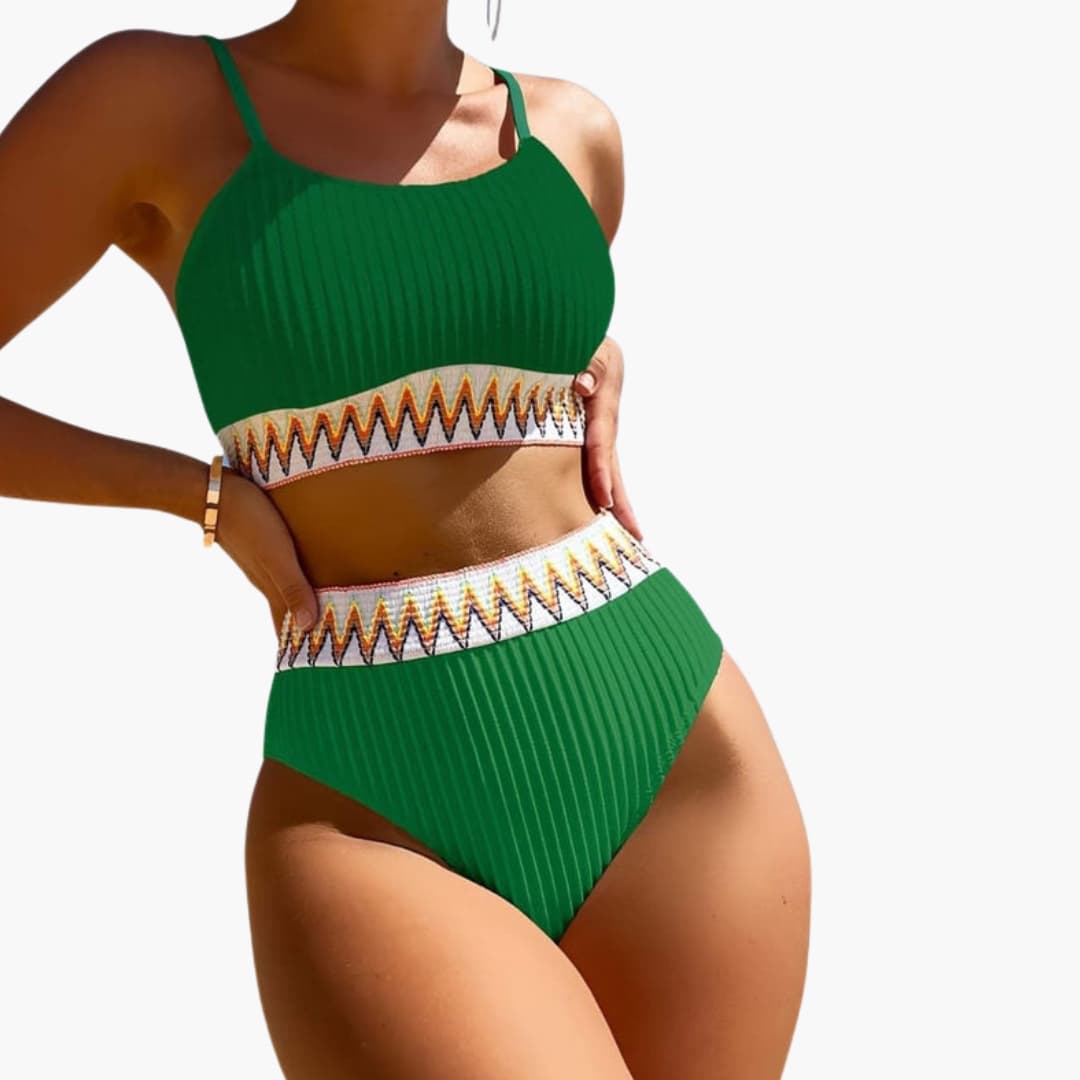 Women's High-Waisted Bikini Set Padded Crop