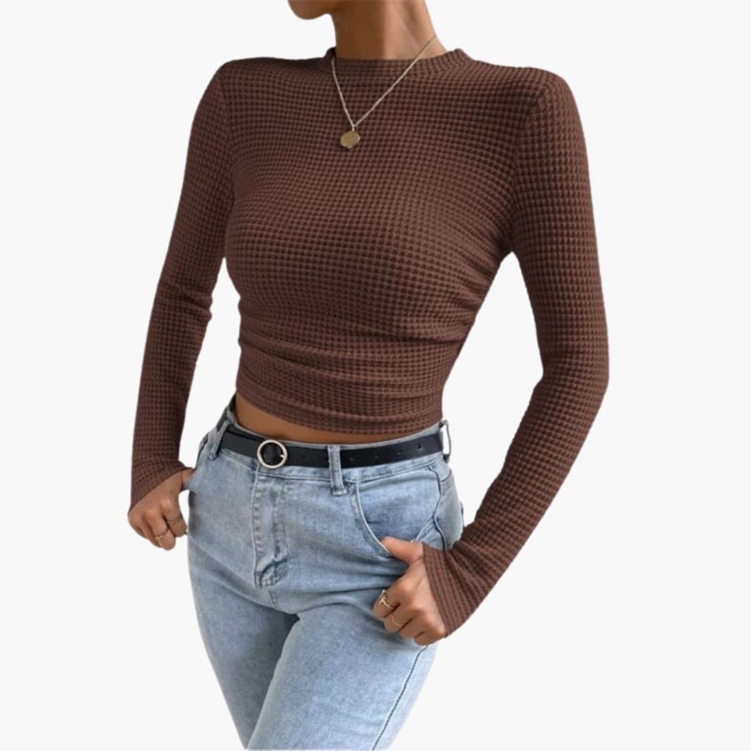 Women's Long Sleeve Crop Ribbed - Vonnera