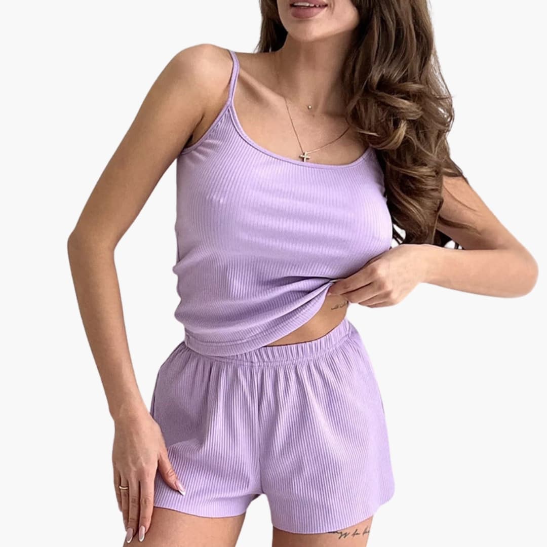 Women's Spaghetti Strap And Shorts Set