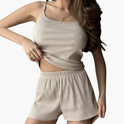 Women's Spaghetti Strap And Shorts Set