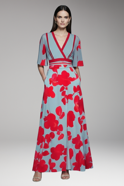 Women's Elegant Maxi Dress Waist Accent