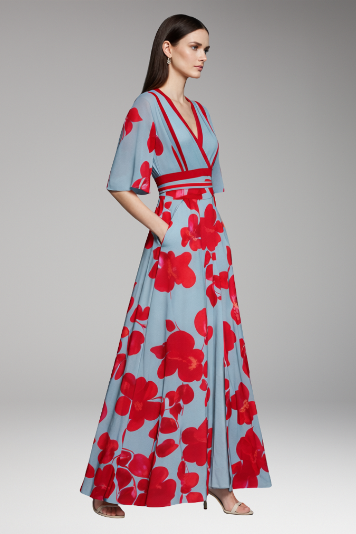 Women's Elegant Maxi Dress Waist Accent