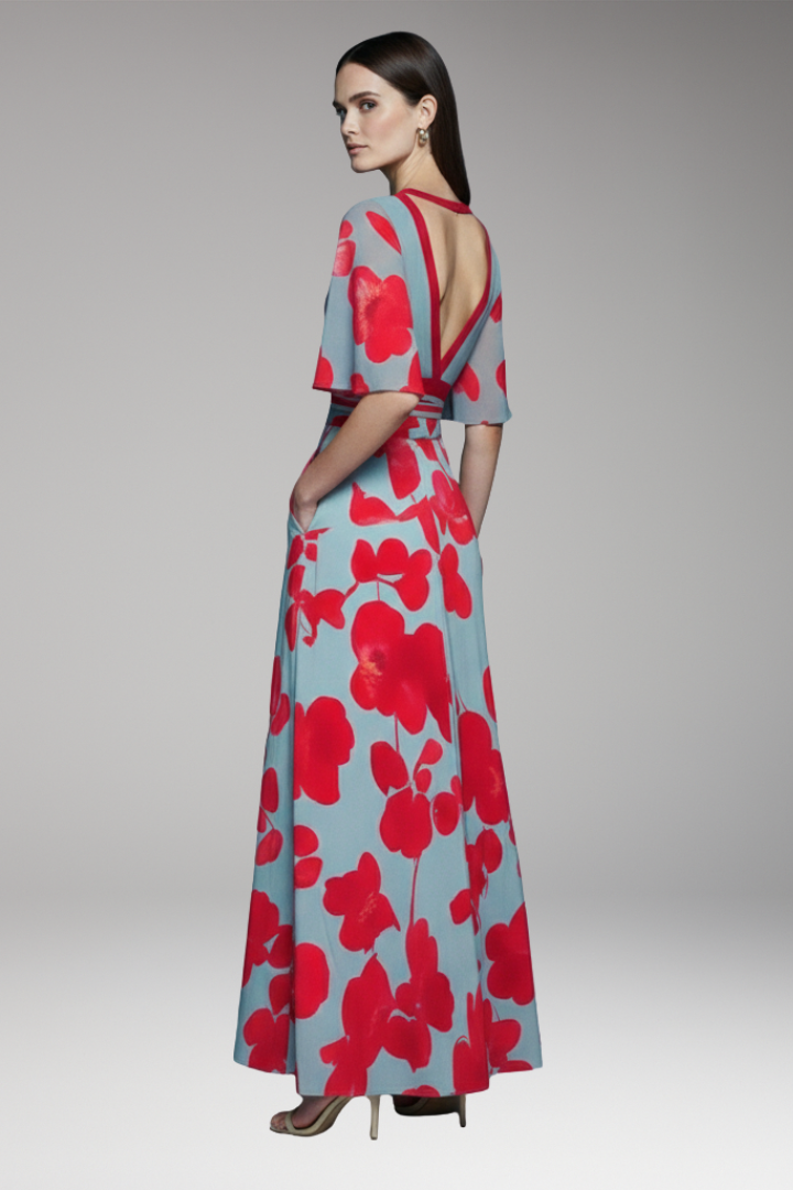 Women's Elegant Maxi Dress Waist Accent
