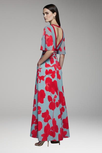 Women's Elegant Maxi Dress Waist Accent