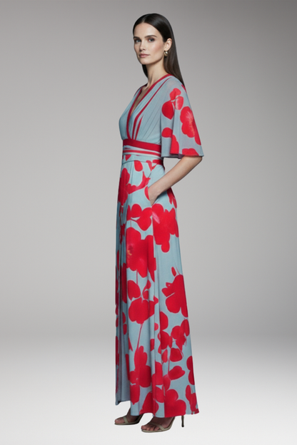 Women's Elegant Maxi Dress Waist Accent