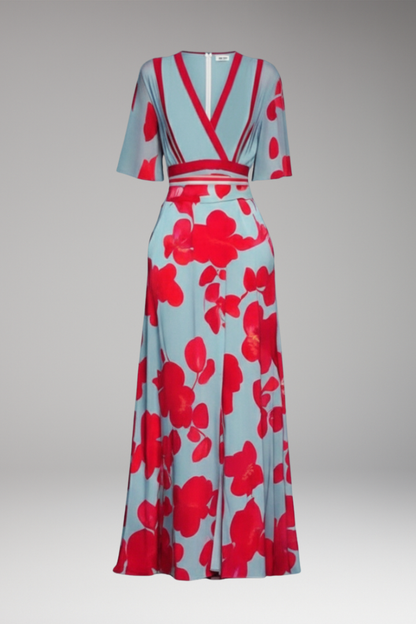 Women's Elegant Maxi Dress Waist Accent - Vonnera