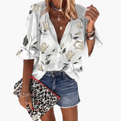 Women's Short Sleeve Blouse Woven