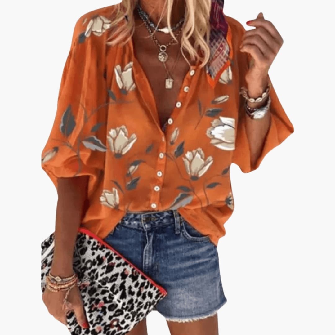 Women's Short Sleeve Blouse Woven