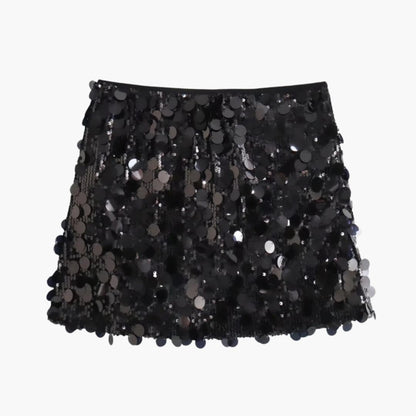Women's Sequin Mini Skirt Straight Hemline