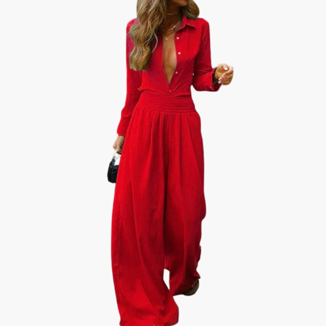Women's Jumpsuit Elastic Waist Wide Leg - Vonnera
