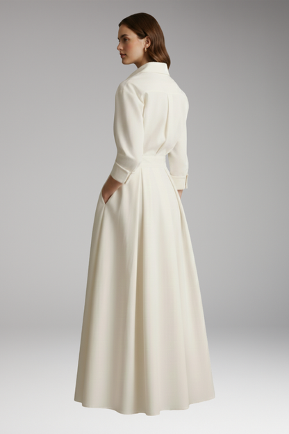 Women's Button Front Shirt Dress Defined Waist