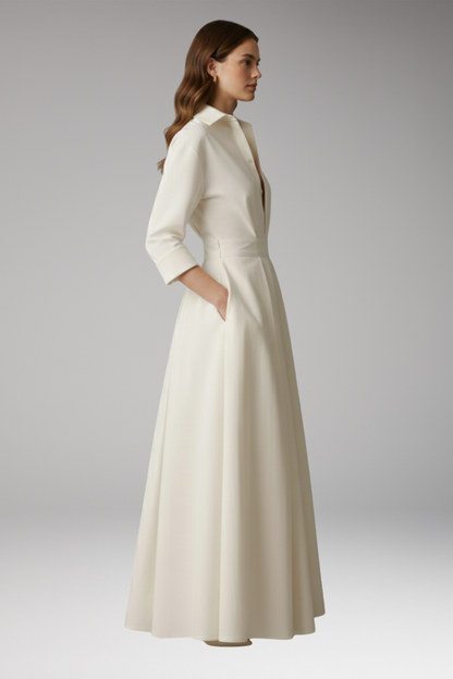 Women's Button Front Shirt Dress Defined Waist