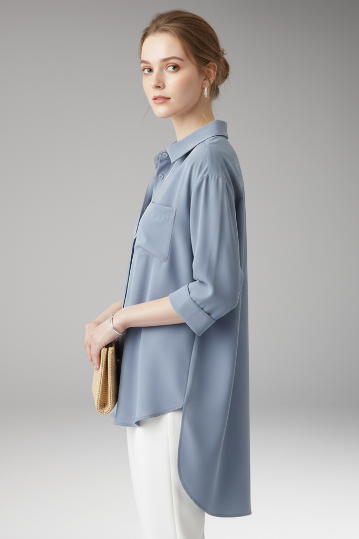 Women's Casual Button Front Shirt With Pocket