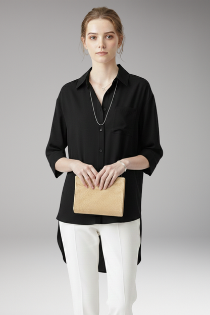 Women's Casual Button Front Shirt With Pocket