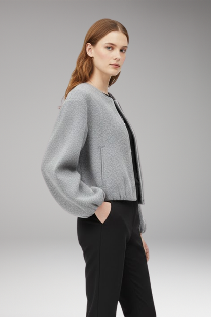 Women's Bomber Jacket Zip Front Long Sleeve