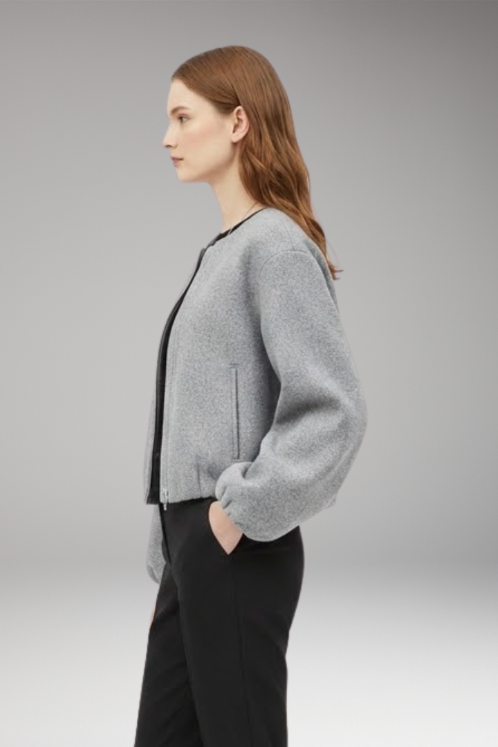 Women's Bomber Jacket Zip Front Long Sleeve