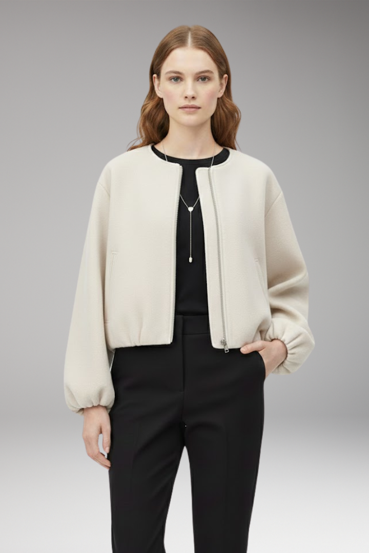 Women's Bomber Jacket Zip Front Long Sleeve