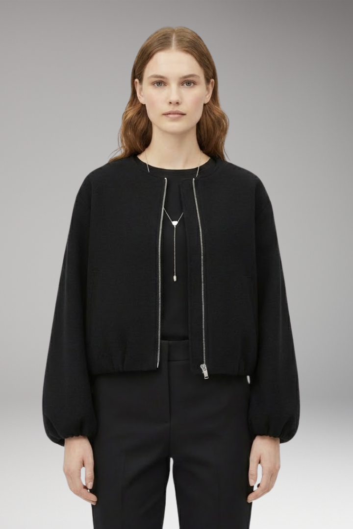 Women's Bomber Jacket Zip Front Long Sleeve