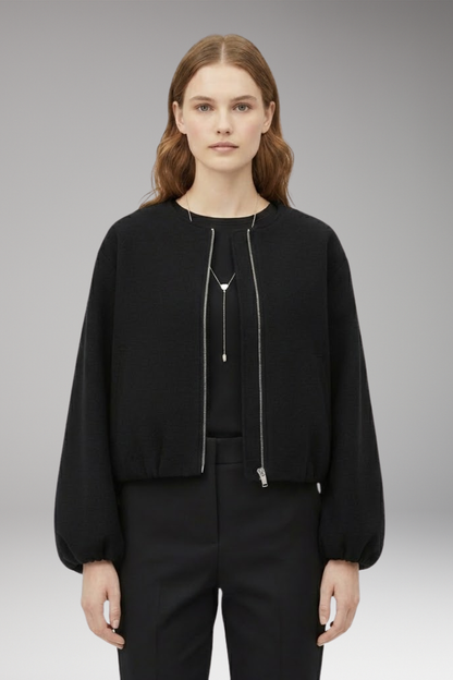 Women's Bomber Jacket Zip Front Long Sleeve