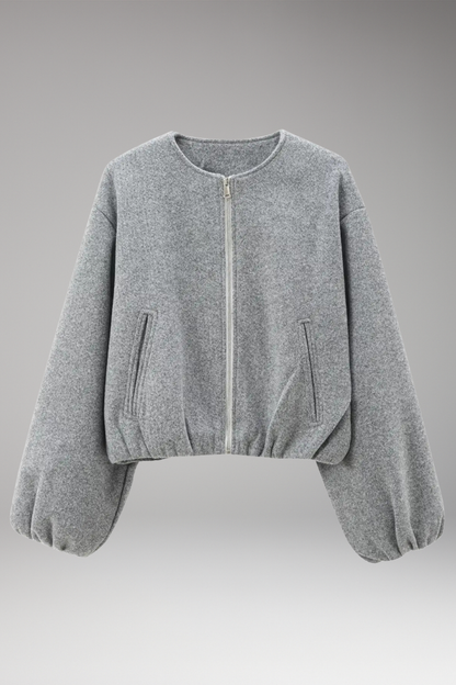 Women's Bomber Jacket Zip Front Long Sleeve - Vonnera