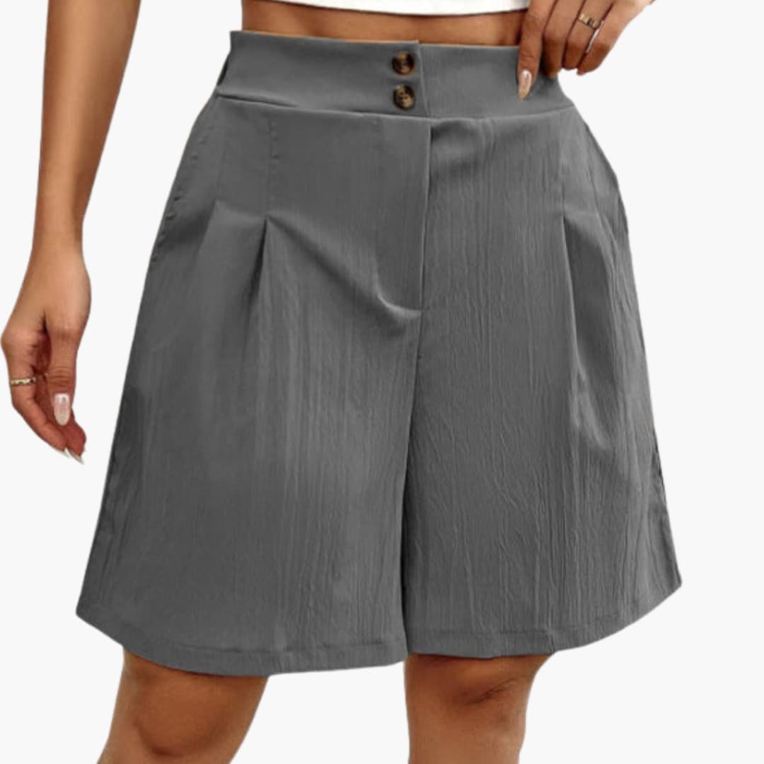 Women's Loose Fit Button Shorts - Vonnera
