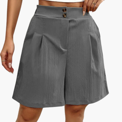 Women's Loose Fit Button Shorts - Vonnera