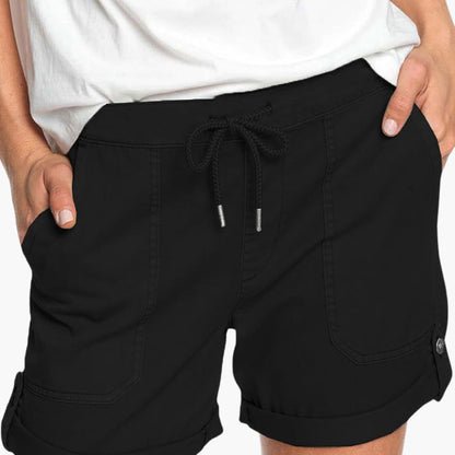 Women's Drawstring Shorts Cuffed Hem