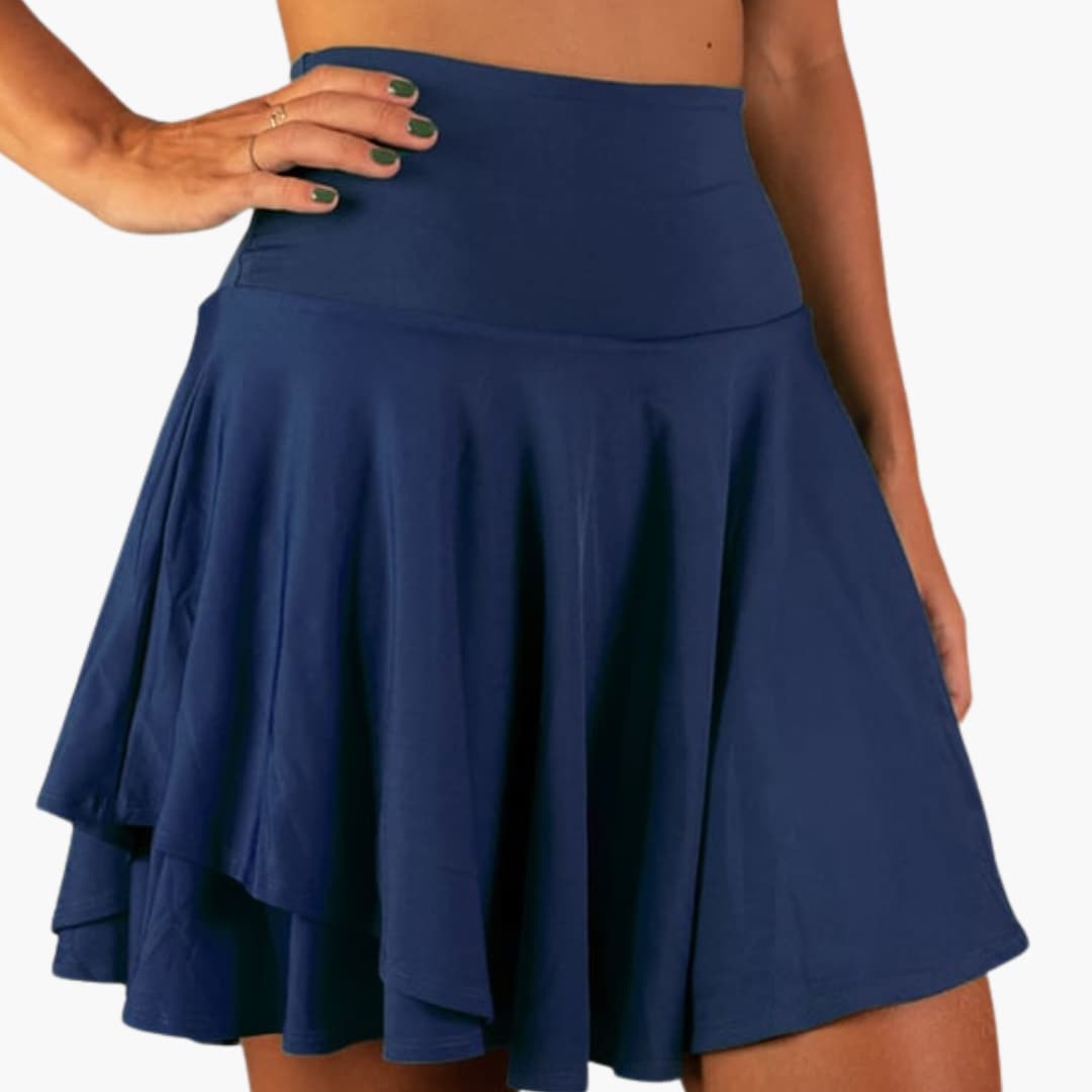 Women's Elastic Waist Skort with Side Pockets - Vonnera